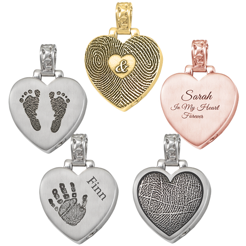 Personalized Heart with Filigree Bail Cremation Jewelry-Jewelry-New Memorials-Afterlife Essentials