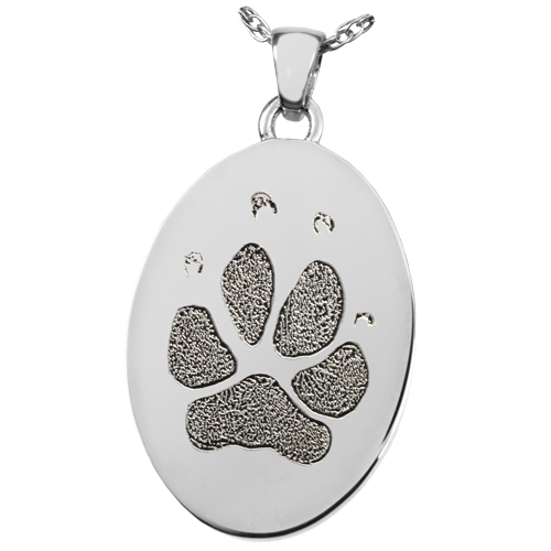 B&B Oval Actual Pawprint Cremation Jewelry-Jewelry-New Memorials-Afterlife Essentials