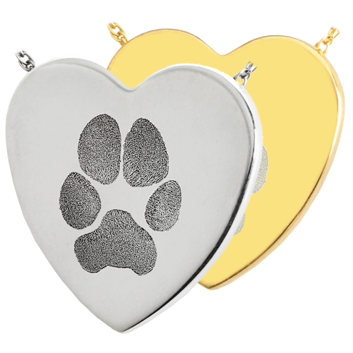 Heart Actual Pawprint Pet Pendant Cremation Jewelry-Jewelry-New Memorials-Afterlife Essentials
