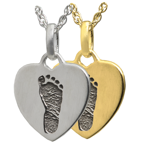 Petite Heart Footprint Cremation Jewelry-Jewelry-New Memorials-Afterlife Essentials