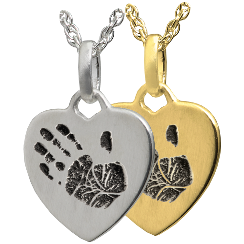 Petite Heart Handprint Cremation Jewelry-Jewelry-New Memorials-Afterlife Essentials