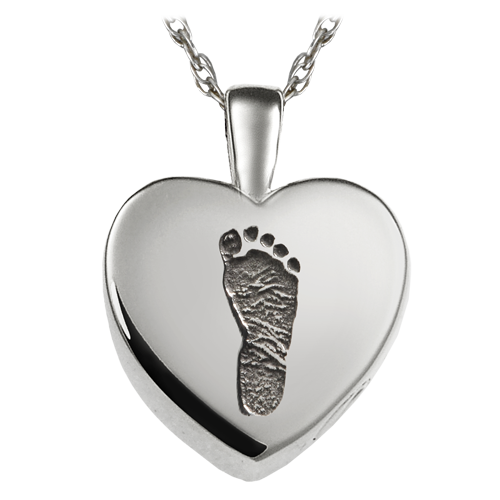 Petite Heart Footprint Cremation Jewelry-Jewelry-New Memorials-Afterlife Essentials