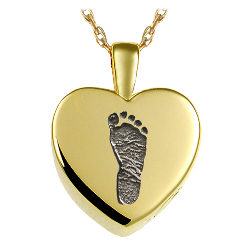 Petite Heart Footprint Cremation Jewelry-Jewelry-New Memorials-Afterlife Essentials