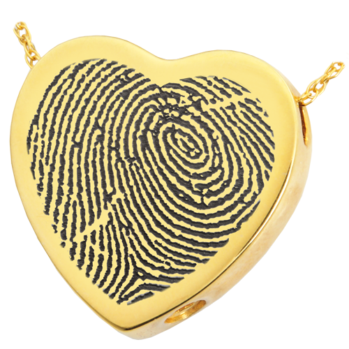 Heart Fingerprint Pendant Cremation Jewelry-Jewelry-New Memorials-14K Solid Yellow Gold (allow 4-5 weeks)-Rim-Chamber (for ashes)-Afterlife Essentials