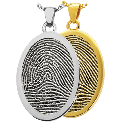 Oval Fingerprint Pendant Cremation Jewelry-Jewelry-New Memorials-Afterlife Essentials