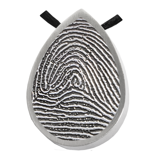 Teardrop Fingerprint Full Coverage or Rim Pendant Cremation Jewelry-Jewelry-New Memorials-Stainless Steel-Rim-No Chamber (flat)-Afterlife Essentials