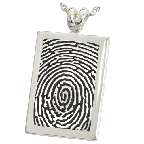 B&B Rectangle Fingerprint Cremation Jewelry-Jewelry-New Memorials-Afterlife Essentials
