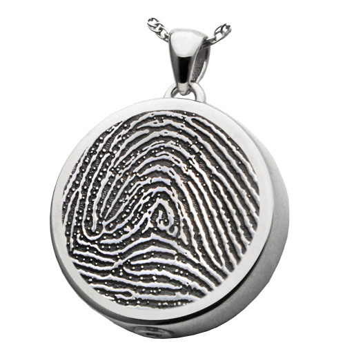 B&B Round Fingerprint Cremation Jewelry-Jewelry-New Memorials-Afterlife Essentials