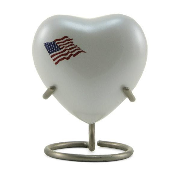 Classic Flag Heart Keepsake with velvet box Cremation Urn-Cremation Urns-Terrybear-Afterlife Essentials