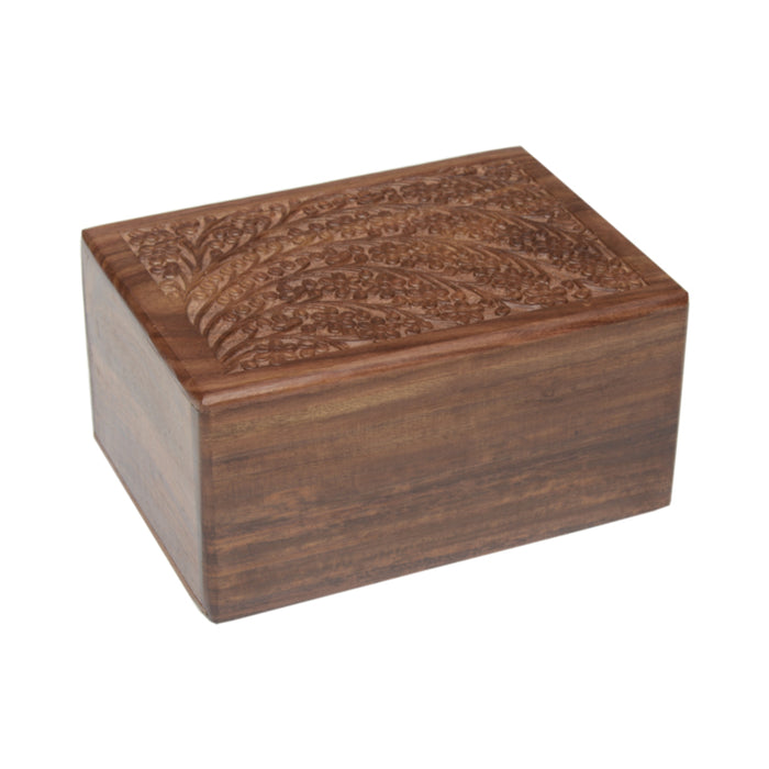 Rosewood Urn with Hand-Carved Tree of Life – X-Large 210 cu-Cremation Urns-Bogati-Afterlife Essentials