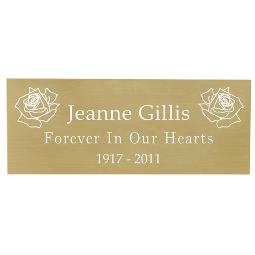 Engraved Memorial Plaque-brass finish-Plaques-New Memorials-Small Size( 2.5" W x 1" H)-Afterlife Essentials