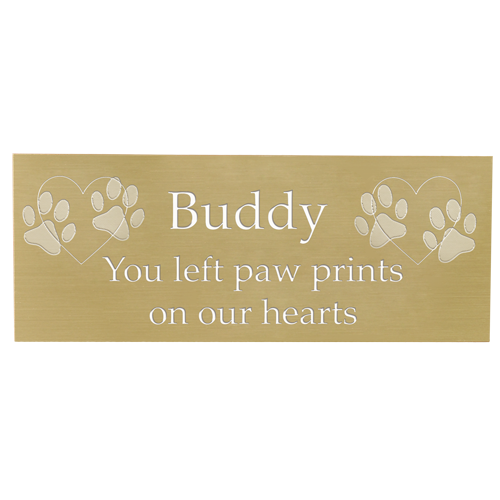 Engraved Pet Memorial Plaque- Small Brass Finish-Plaques-New Memorials-Afterlife Essentials