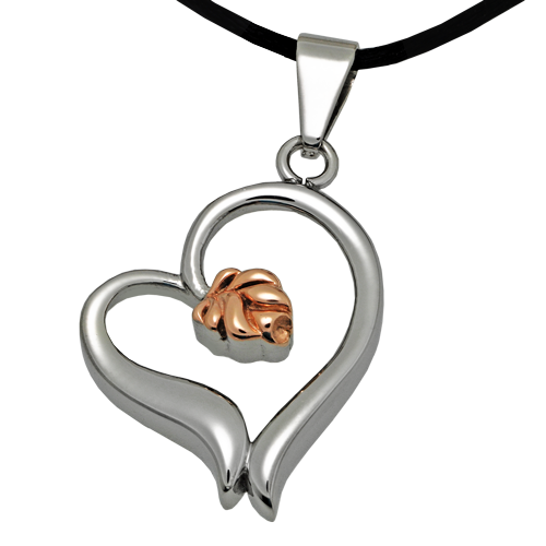 Stainless Steel Rose Heart Pendant Cremation Jewelry-Jewelry-New Memorials-Afterlife Essentials