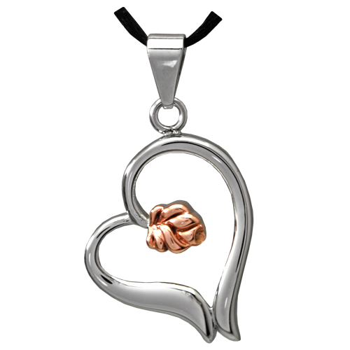 Stainless Steel Rose Heart Pendant Cremation Jewelry-Jewelry-New Memorials-Afterlife Essentials