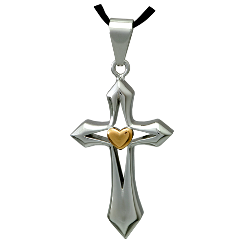 Premium Stainless Steel Cross My Heart Cremation Jewelry-Jewelry-New Memorials-Afterlife Essentials