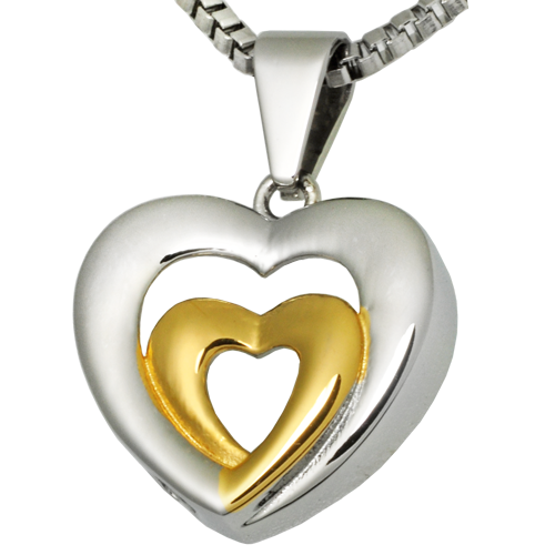 Stainless Steel Married Hearts Pendant Cremation Jewelry-Jewelry-New Memorials-Afterlife Essentials