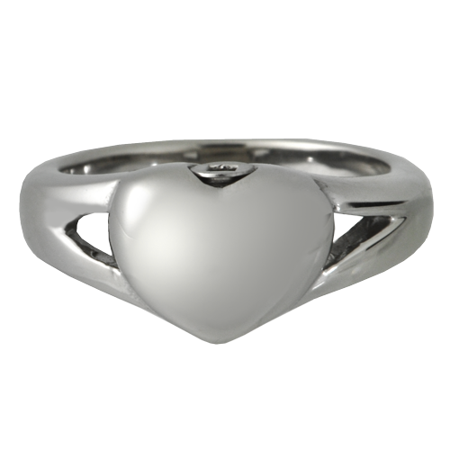Stainless Steel Simple Heart Ring Cremation Jewelry — Afterlife Essentials