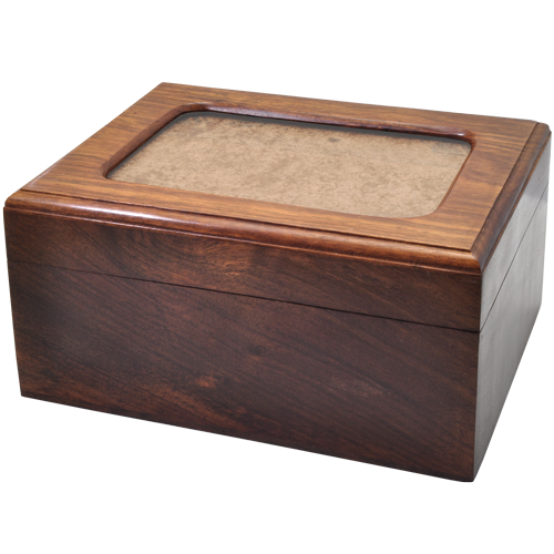 Memory Chest Wood Box Urn With Photo Window 180 cu in Cremation Urn-Cremation Urns-New Memorials-Afterlife Essentials