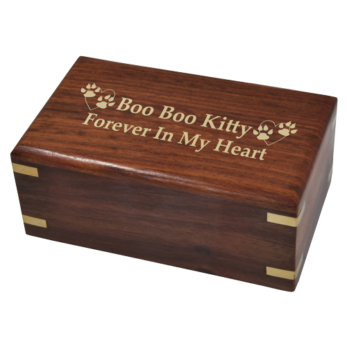 Perfect Simple Wood Box Cat 10 cu in Cremation Urn-Cremation Urns-New Memorials-Afterlife Essentials