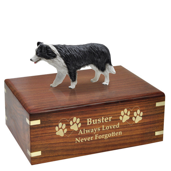 Border Collie Pet Wood Cremation Urn-Cremation Urns-New Memorials-Afterlife Essentials