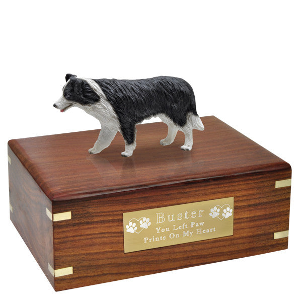 Border Collie Pet Wood Cremation Urn-Cremation Urns-New Memorials-Afterlife Essentials