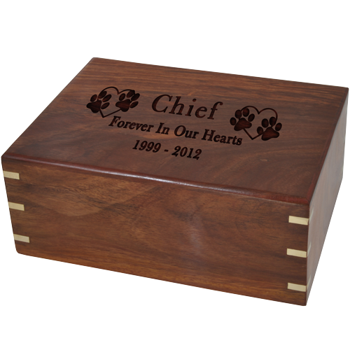 Perfect Simple Wood Box Dog Pet 87 cu in Cremation Urn-Cremation Urns-New Memorials-Afterlife Essentials
