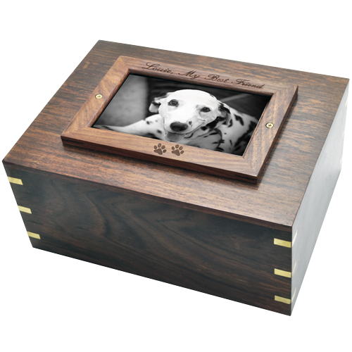 Perfect Wood Box Photo Frame Dog Pet Large 185 cu in Cremation Urn ...