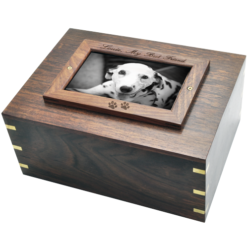Perfect Wood Box Photo Frame Dog Pet Large 185 cu in Cremation Urn-Cremation Urns-New Memorials-Afterlife Essentials