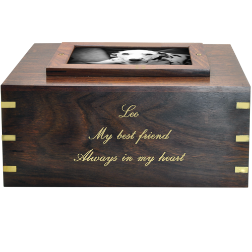 Perfect Wood Box Photo Frame Dog Pet Large 185 cu in Cremation Urn-Cremation Urns-New Memorials-Afterlife Essentials
