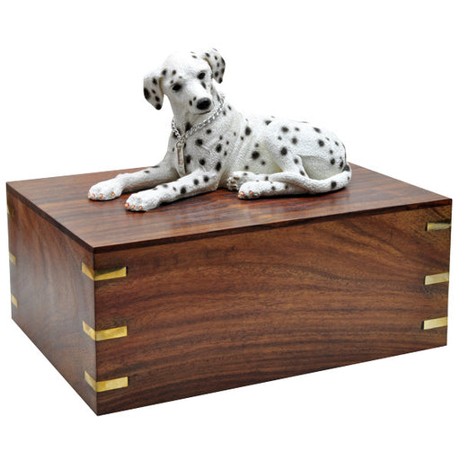 Dalmatian Laying Dog Pet Wood Cremation Urn-Cremation Urns-New Memorials-Afterlife Essentials