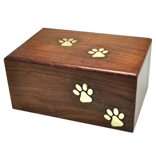 Paw Prints Wood Urn Pet Urns-Cremation Urns-New Memorials-Afterlife Essentials