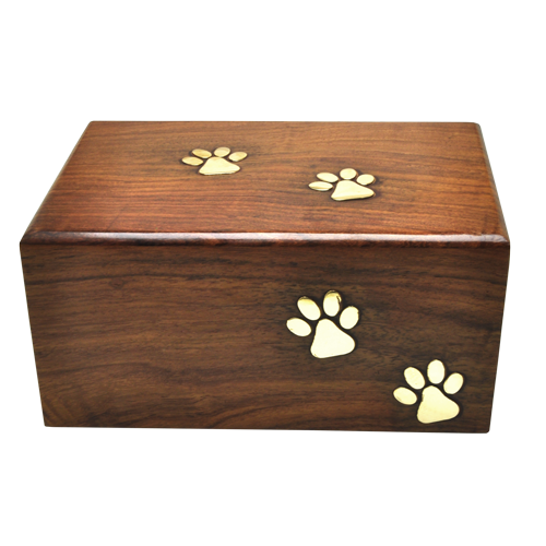 Paw Prints Wood Urn Pet Urns — Afterlife Essentials