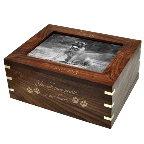 Perfect Framed Photo Wood Dog Pet 160 cu in Cremation Urn-Cremation Urns-New Memorials-Afterlife Essentials