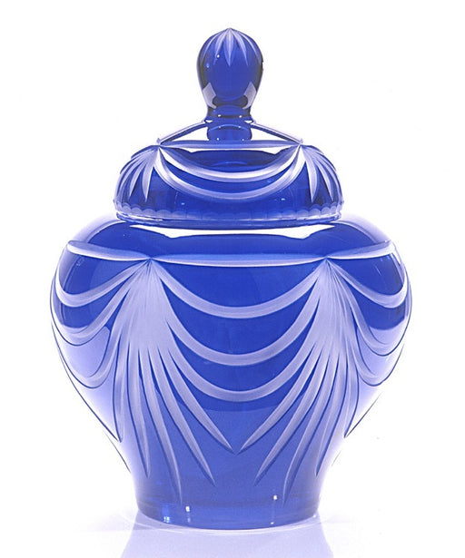 24% Lead Cobalt Blue Crystal “Majestic Angel” Small 60 cu in Cremation Urn-Cremation Urns-Bogati-Afterlife Essentials
