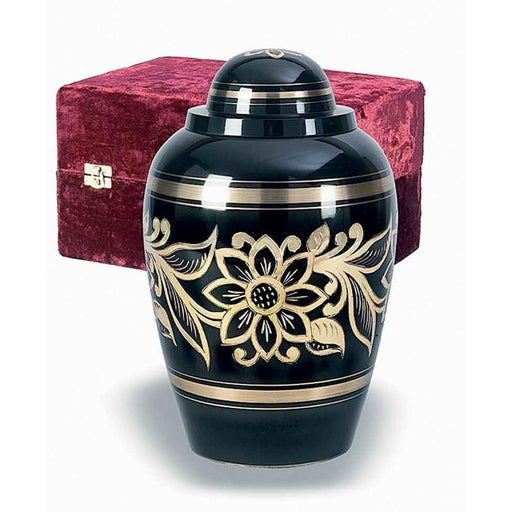 306 Ebony Bouquet Solid Brass Cremation Urn-Cremation Urns-Urns of Distinction-Afterlife Essentials