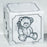 Teddy Bear Abc Block Natural Marble Small 20 cu in Cremation Urn-Cremation Urns-Infinity Urns-White-Afterlife Essentials