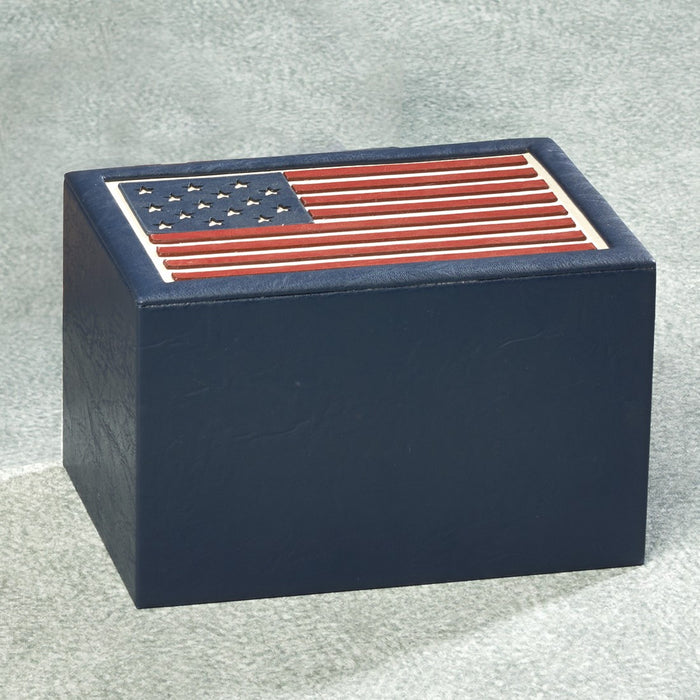 American Flag Simulated Leather 200 cu in Cremation Urn-Cremation Urns-Infinity Urns-Afterlife Essentials