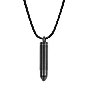 Bullet Cartridge Memorial Necklace Cremation Jewelry-Jewelry-Anavia-Black-Afterlife Essentials