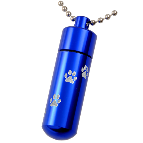 Aluminum Urn Keepsake Blue Pet Cremation Keychain-Jewelry-New Memorials-Afterlife Essentials