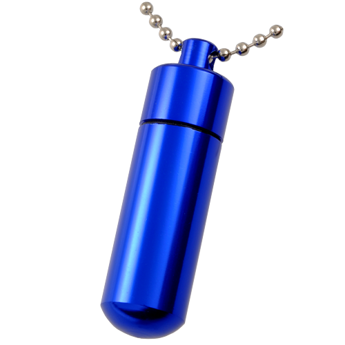 Aluminum Urn Keepsake Blue Cremation Keychain-Jewelry-New Memorials-Afterlife Essentials