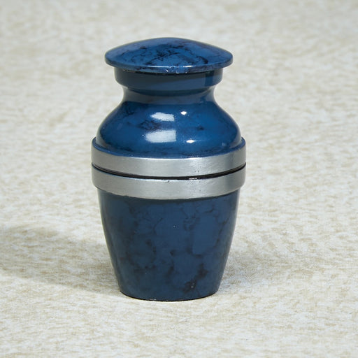 Blue Grecian Aluminum Mini 5 cu in Cremation Urn Keepsake-Cremation Urns-Infinity Urns-Afterlife Essentials