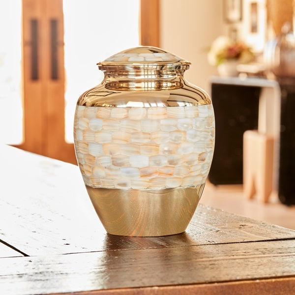 Elite Mother of Pearl Large/Adult Cremation Urn-Cremation Urns-Terrybear-Afterlife Essentials