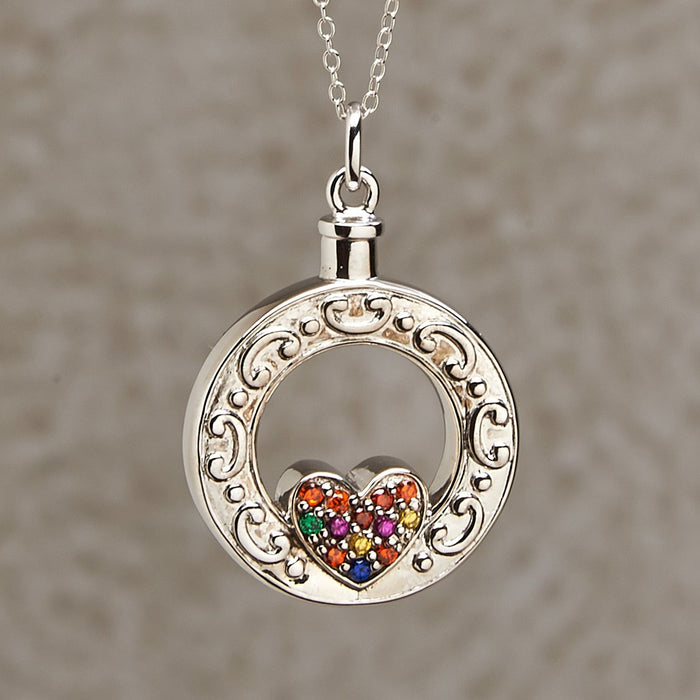 Celebration Of Life Heart Pendant Cremation Jewelry-Jewelry-Infinity Urns-Afterlife Essentials