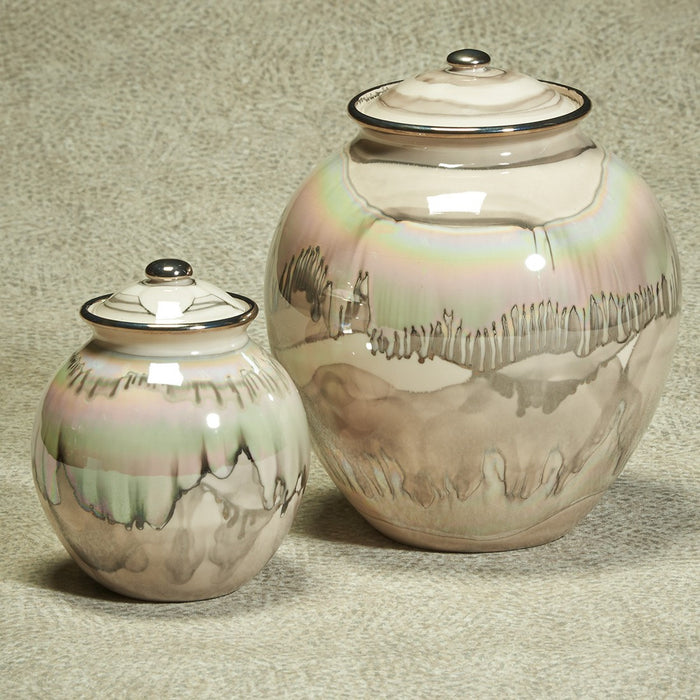 Corona Series Desert Sand Ceramic 64 cu in Cremation Urn-Medium Size-Cremation Urns-Infinity Urns-Afterlife Essentials