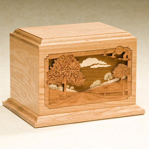 Country Lane Solid Oak Wood 200 cu in Cremation Urn-Cremation Urns-Infinity Urns-Afterlife Essentials