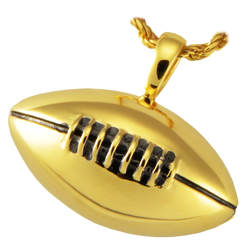 Cremation Jewelry: Football-Jewelry-New Memorials-14K Gold Plating (14K over sterling silver)-Afterlife Essentials