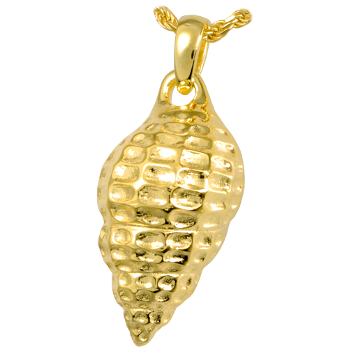 Sea Shell Pendant Cremation Jewelry-Jewelry-New Memorials-14K Gold Plating (14K over sterling silver)-Afterlife Essentials