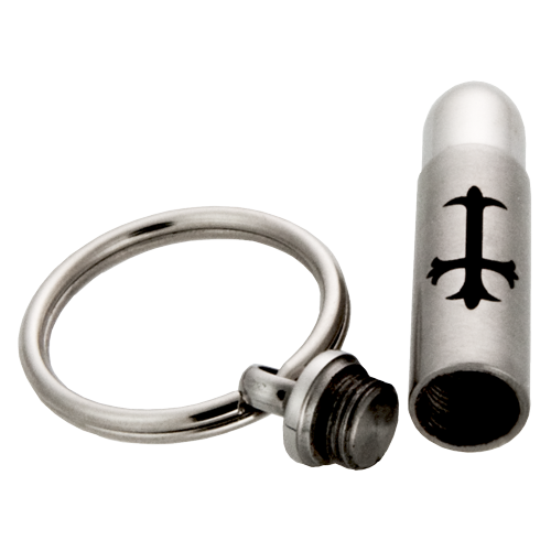 Stainless Steel Bullet With Cross Cremation Keychain-Jewelry-New Memorials-Afterlife Essentials