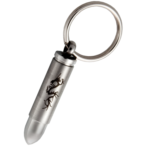 Stainless Steel Bullet With Dragon Cremation Keychain-Jewelry-New Memorials-Afterlife Essentials