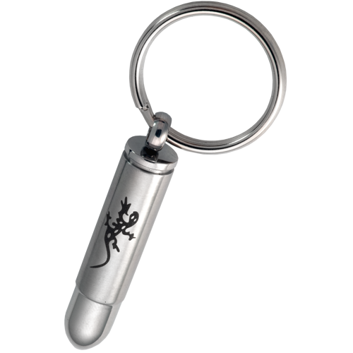 Stainless Steel Bullet With Gecko Cremation Keychain-Jewelry-New Memorials-Afterlife Essentials